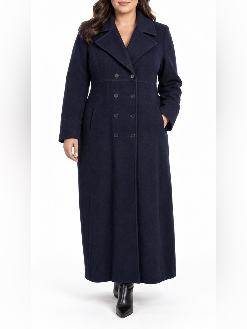 Vintage Worthington 100% Wool Navy Maxi Coat Plus Size Tall